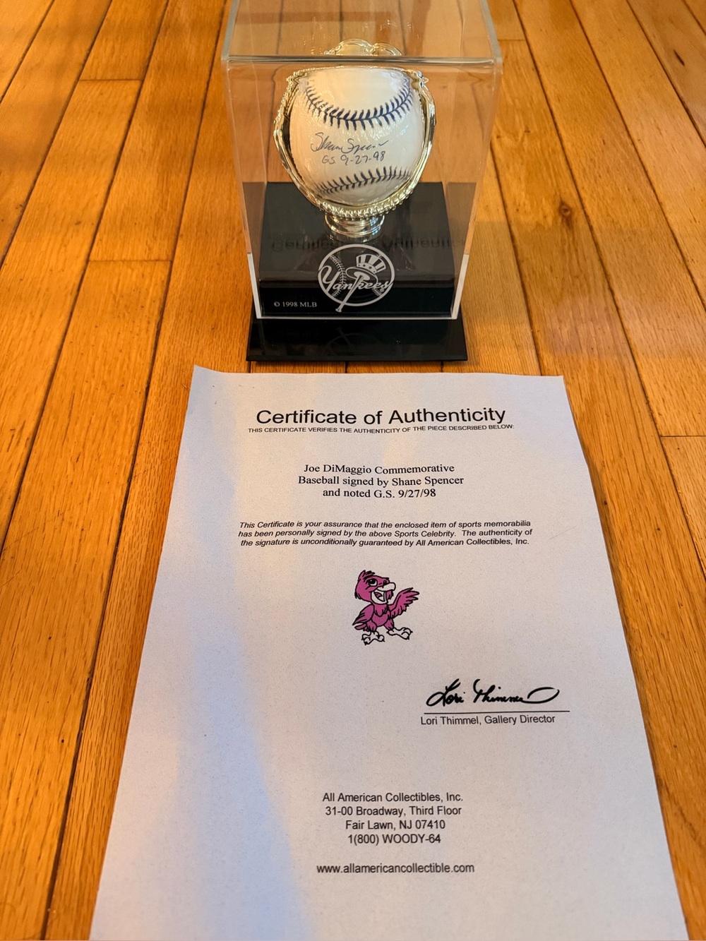 Vintage SHANE SPENCER NY Yankees SIGNED Dated Baseball GRAND SLAM Sept 27, 1998